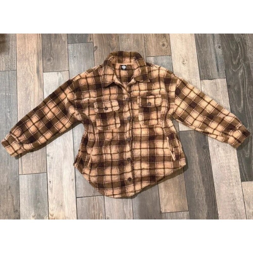 Pacsun Oversized Plush Fleece Shacket Shirt Jacket